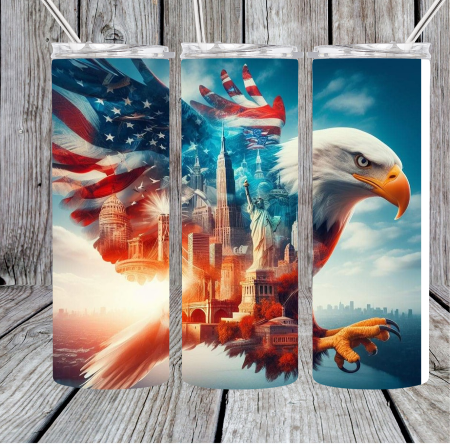 Patriot eagle tumbler