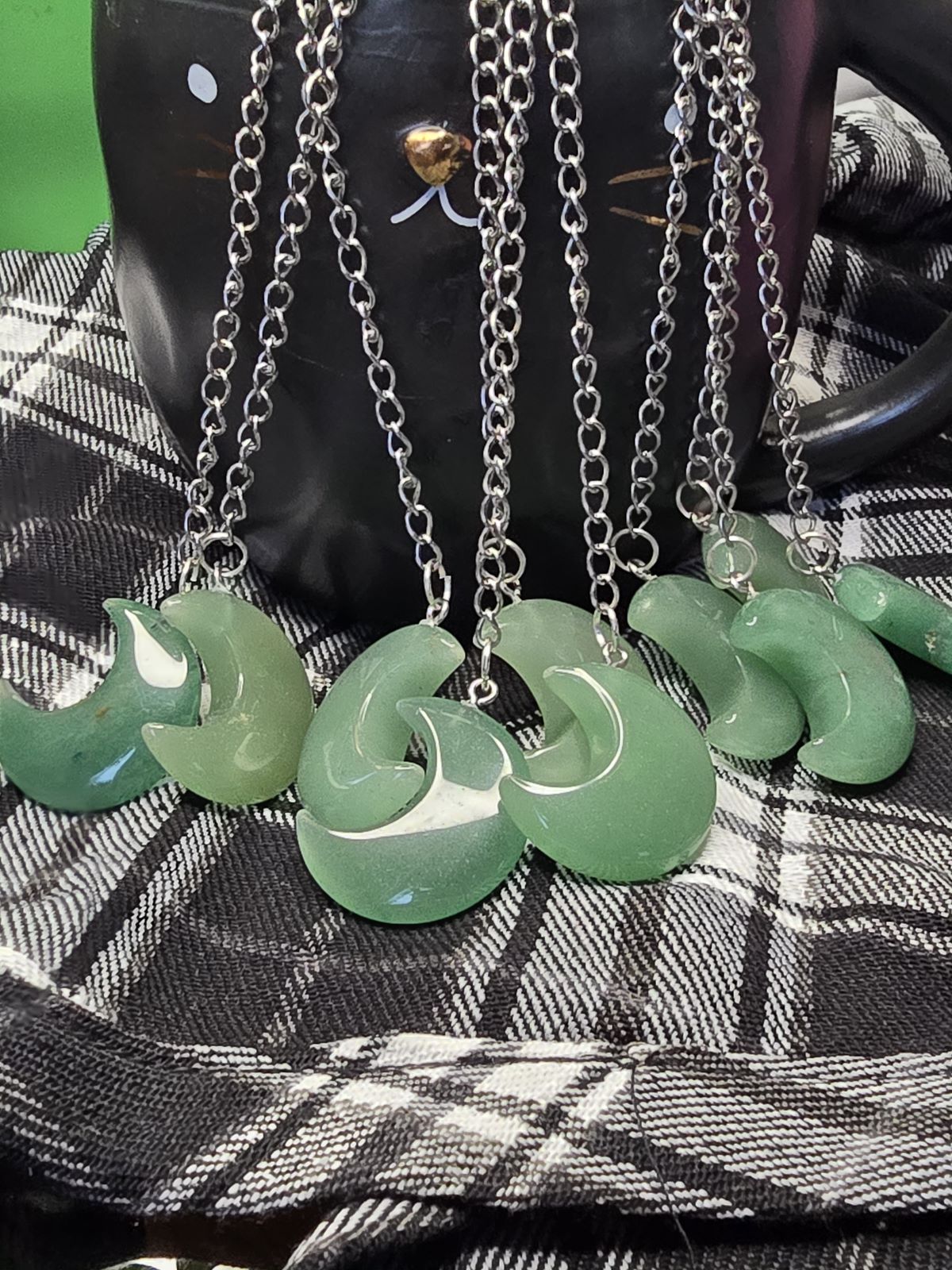 Green Aventurine Moon Loose Tea Leaf Infuser