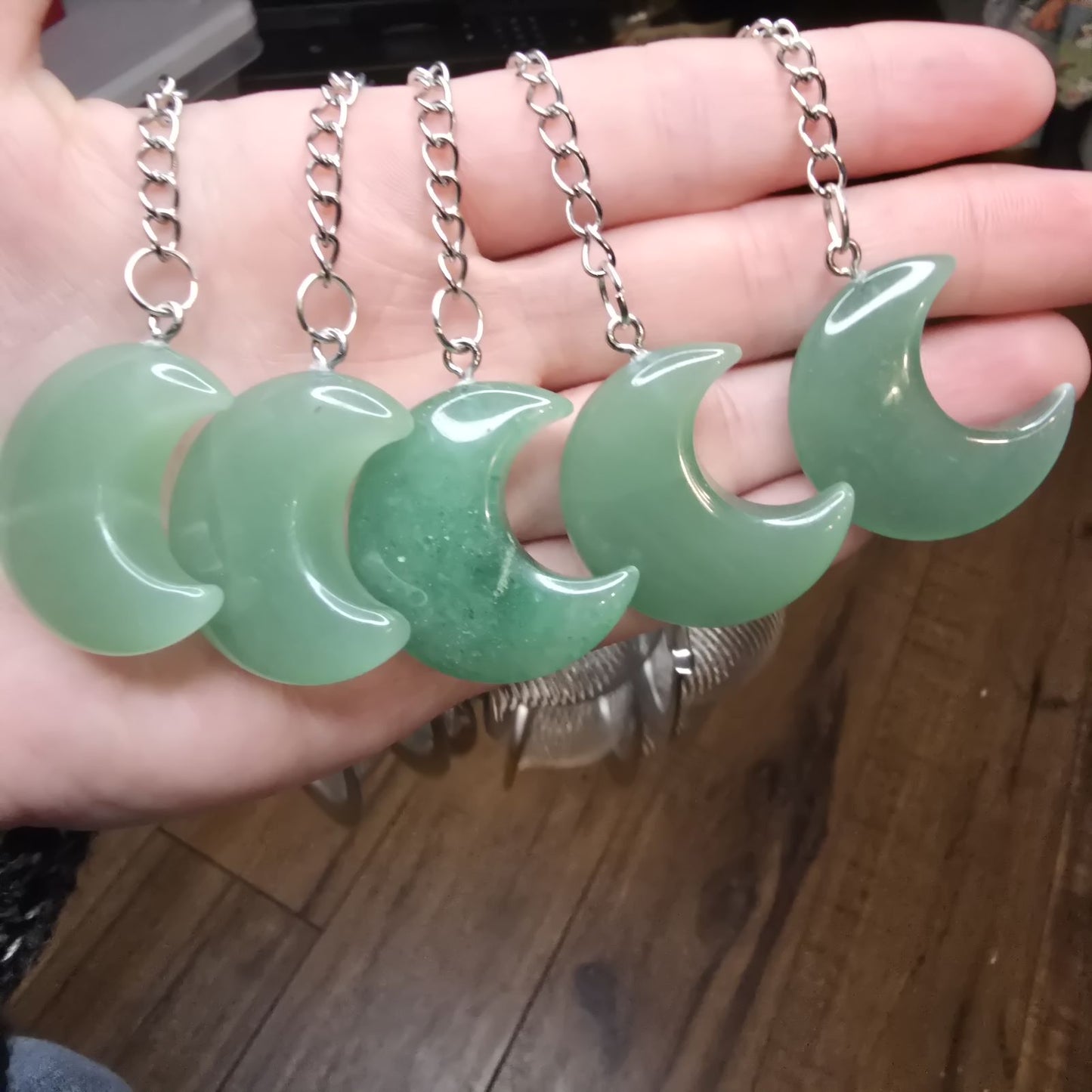 Green Aventurine Moon Loose Tea Leaf Infuser