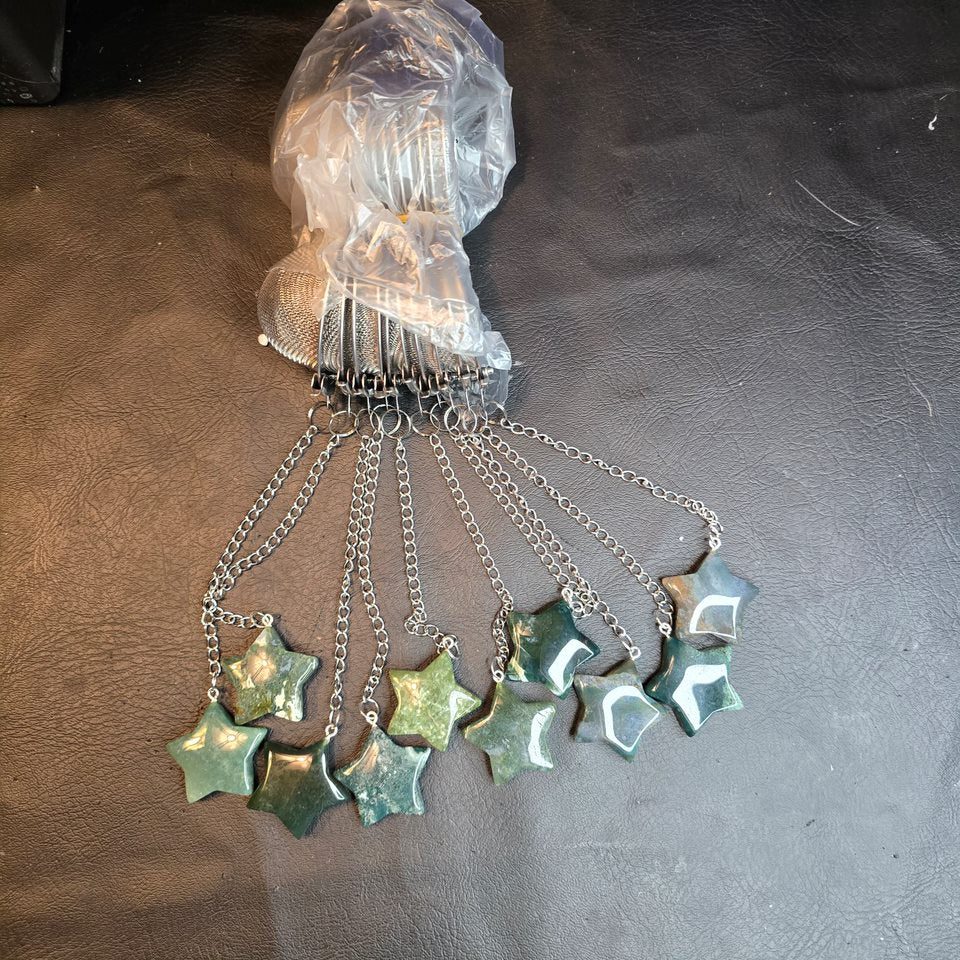 Moss Agate Crystal Star loose leaf tea infuser