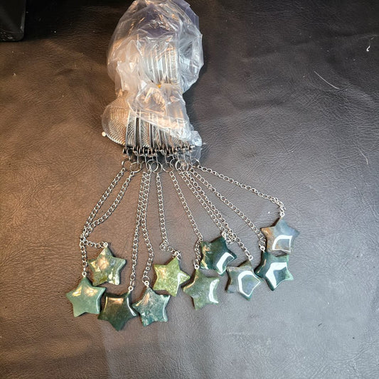 Moss Agate Crystal Star loose leaf tea infuser