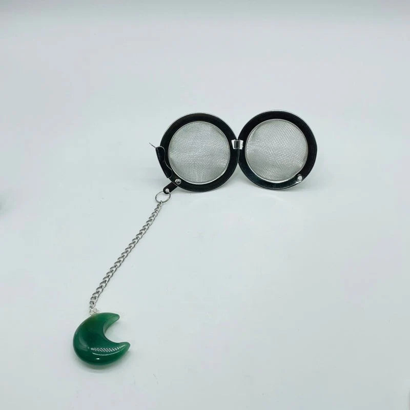 Green Aventurine Moon Loose Tea Leaf Infuser