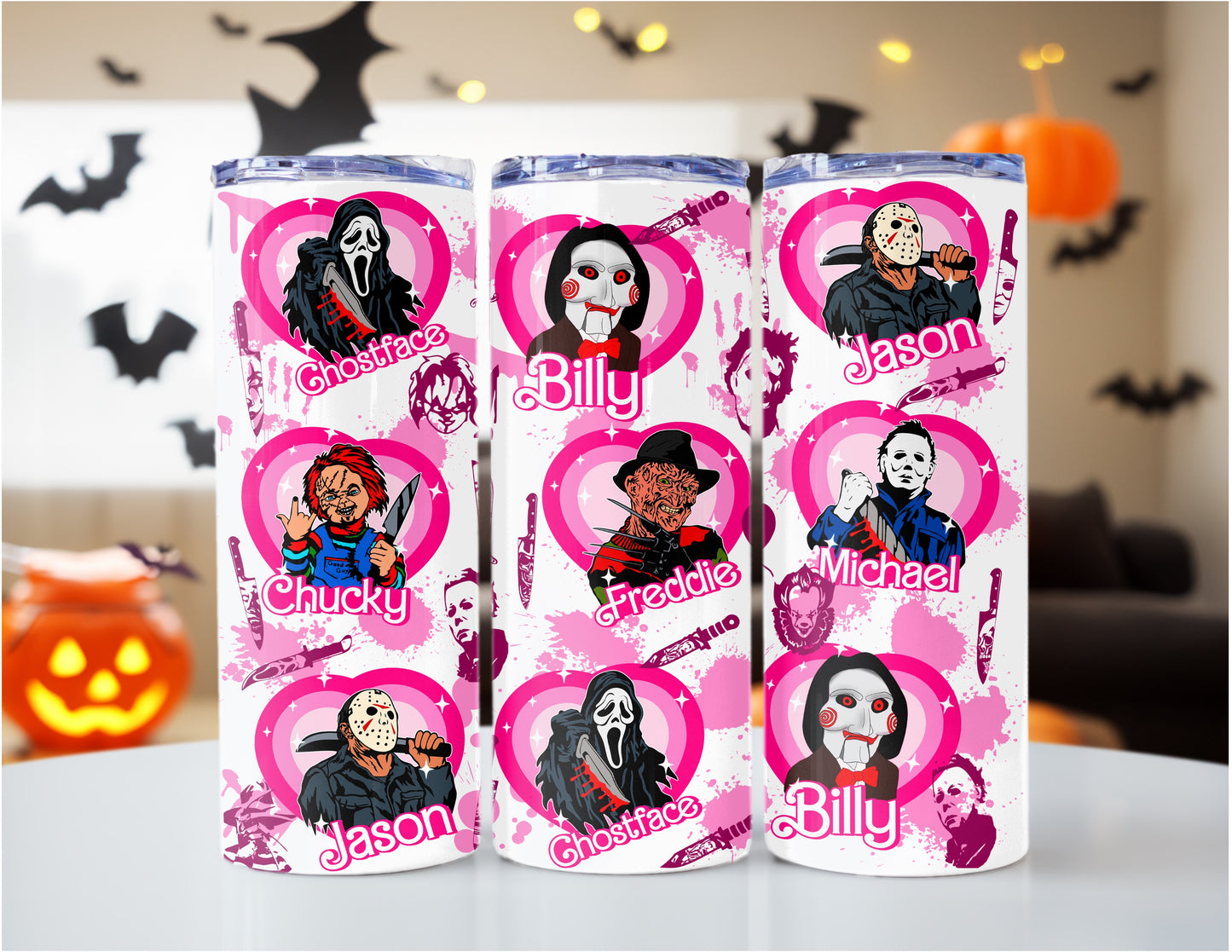 Pink Horror Metal Tumbler