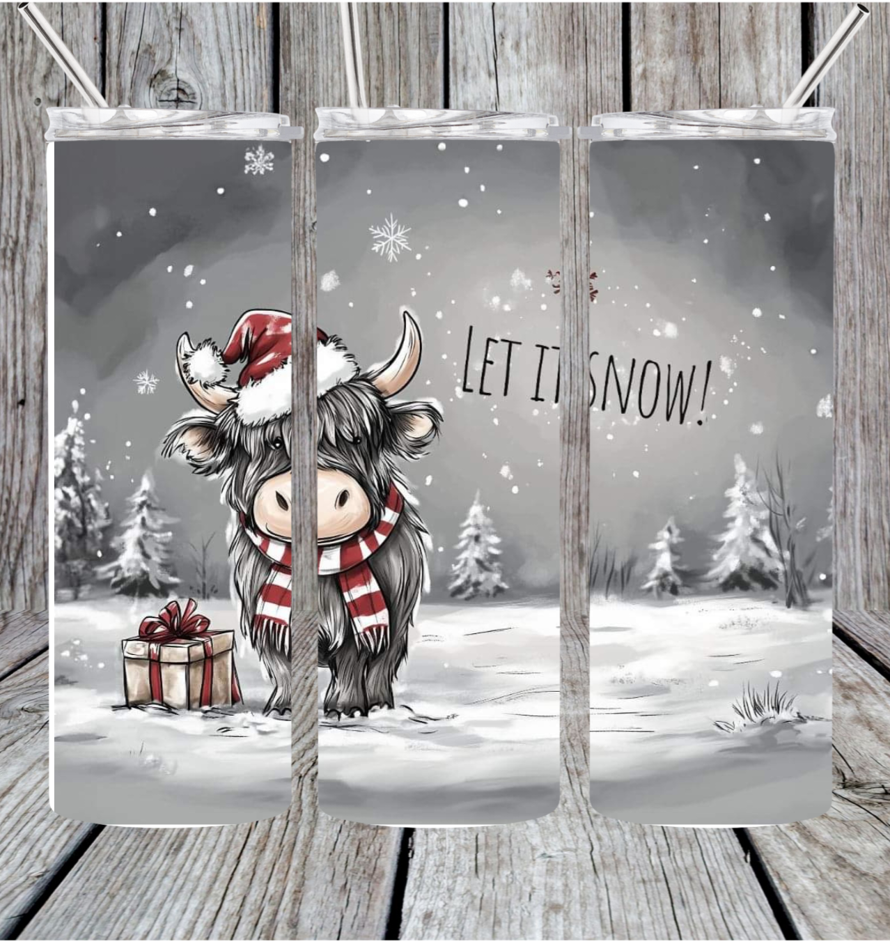 Christmas cow tumbler