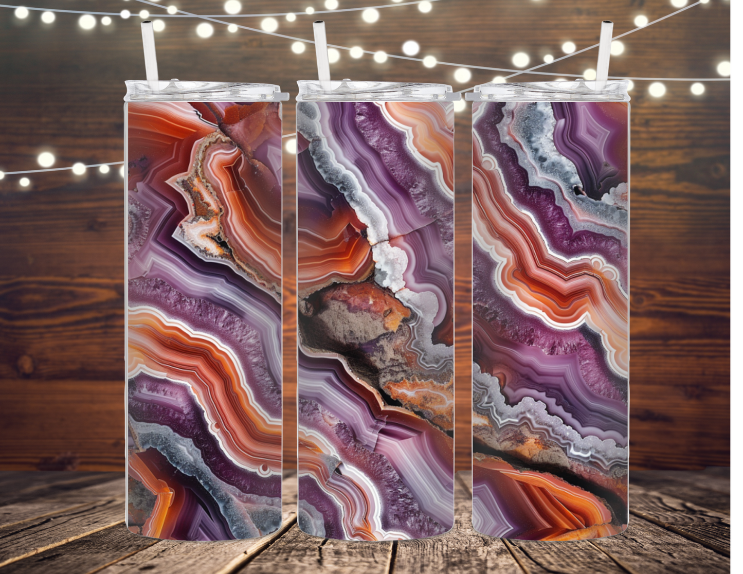 Geode Agate Metal Insulated Tumbler