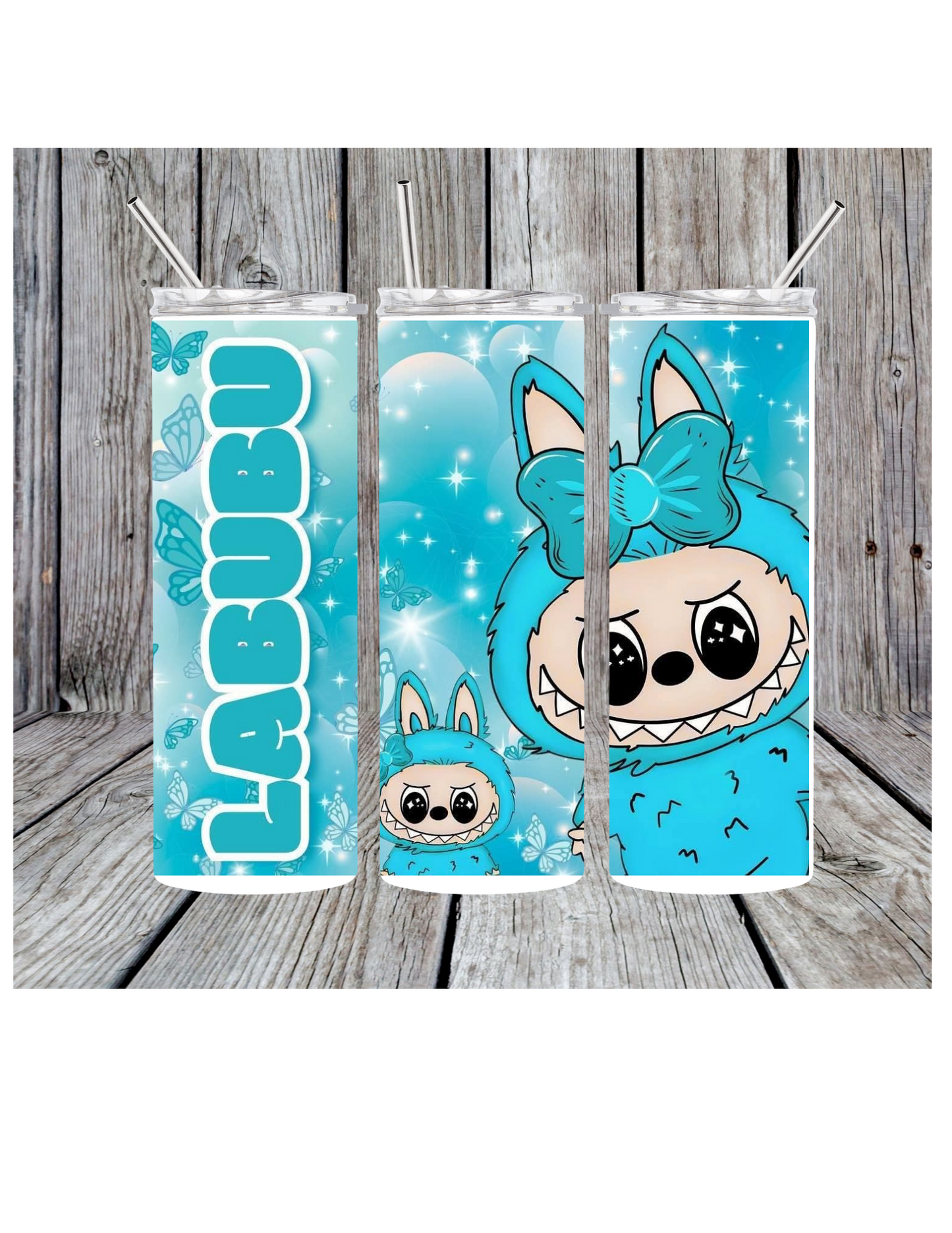 Teal labubu tumbler