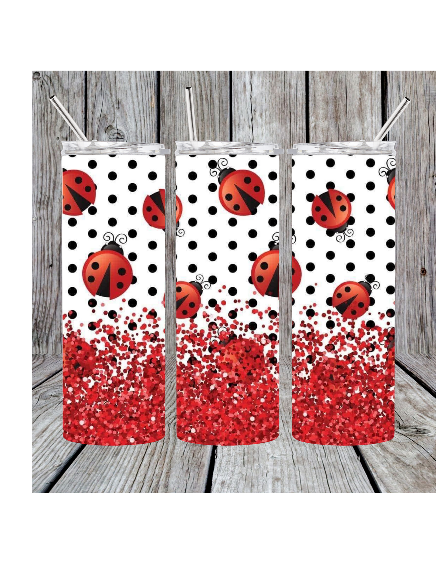 Red ladybug tumbler