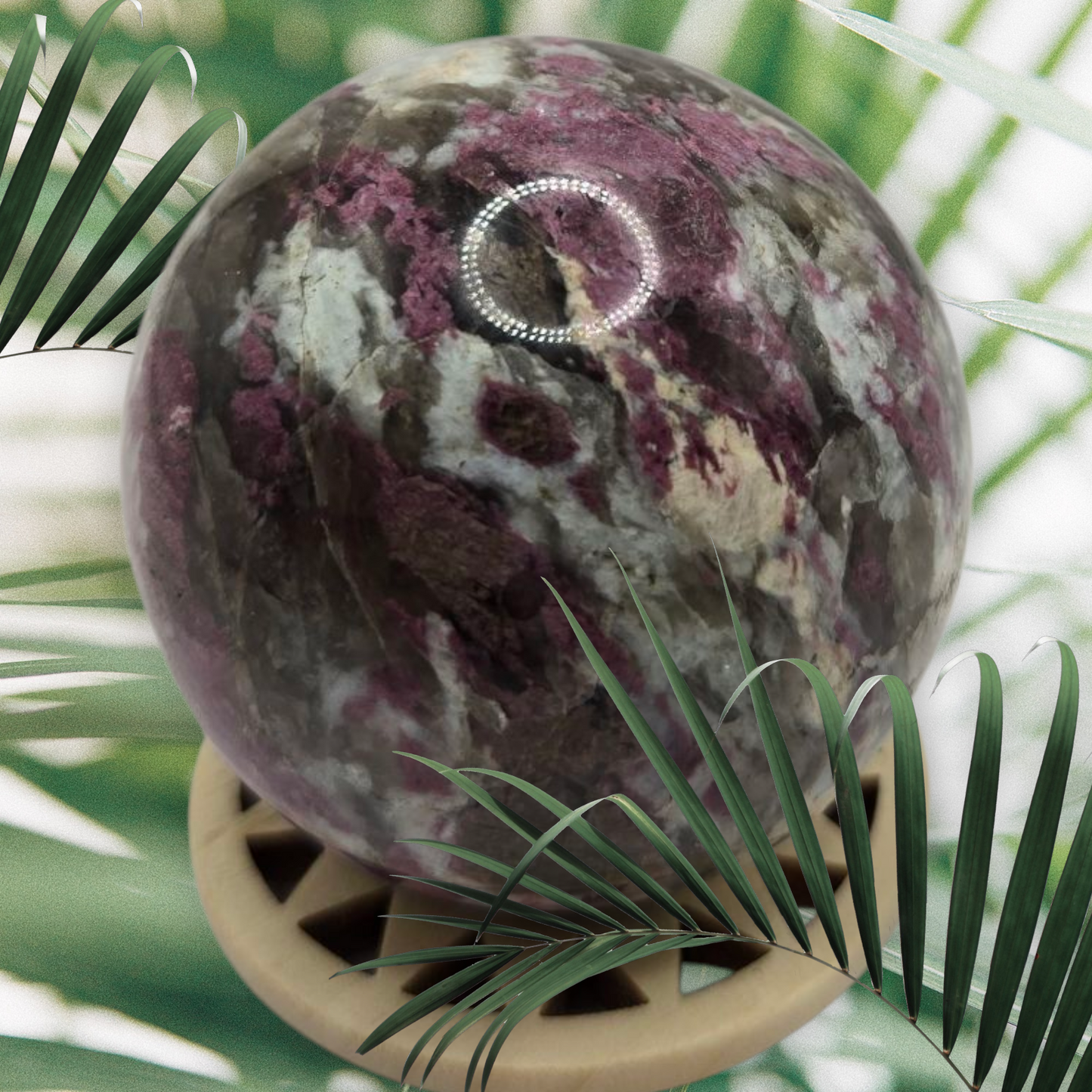 Plum tourmaline sphere