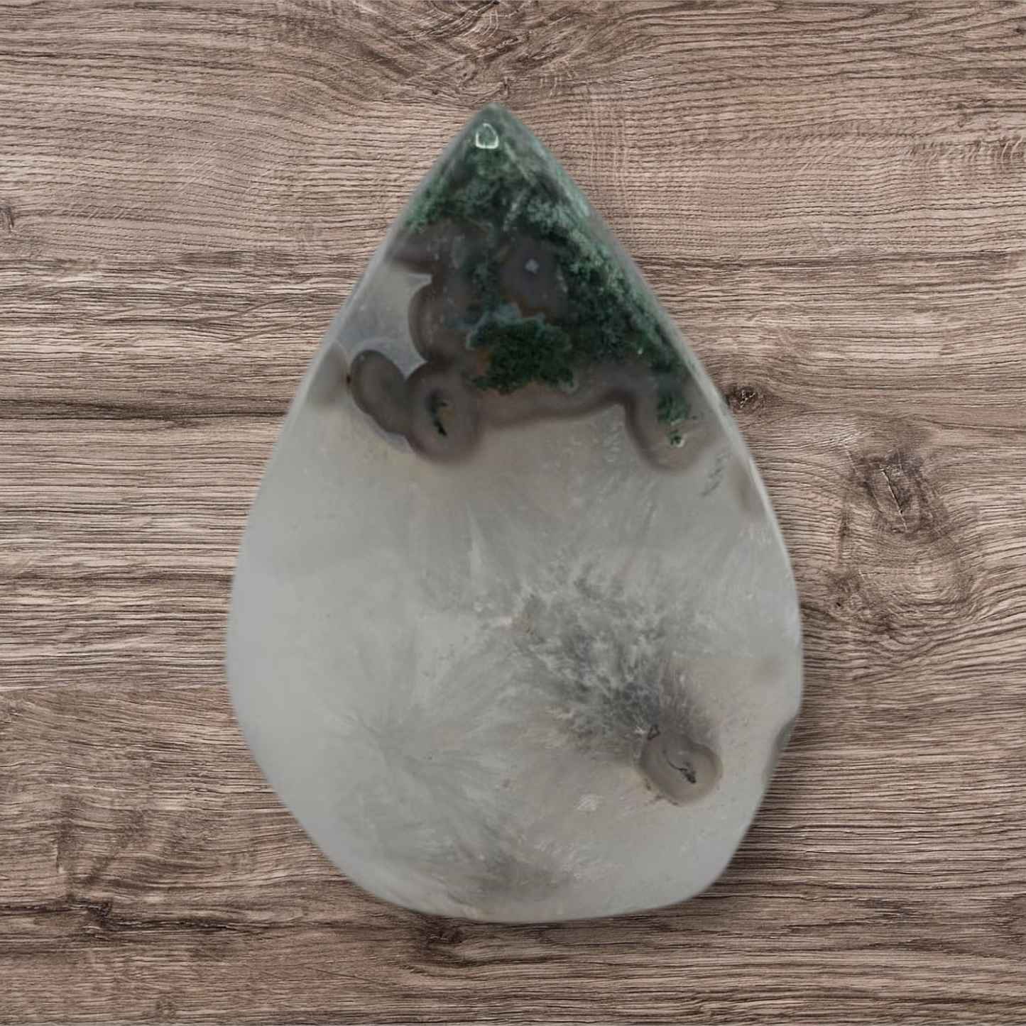 Moss agate teardrop