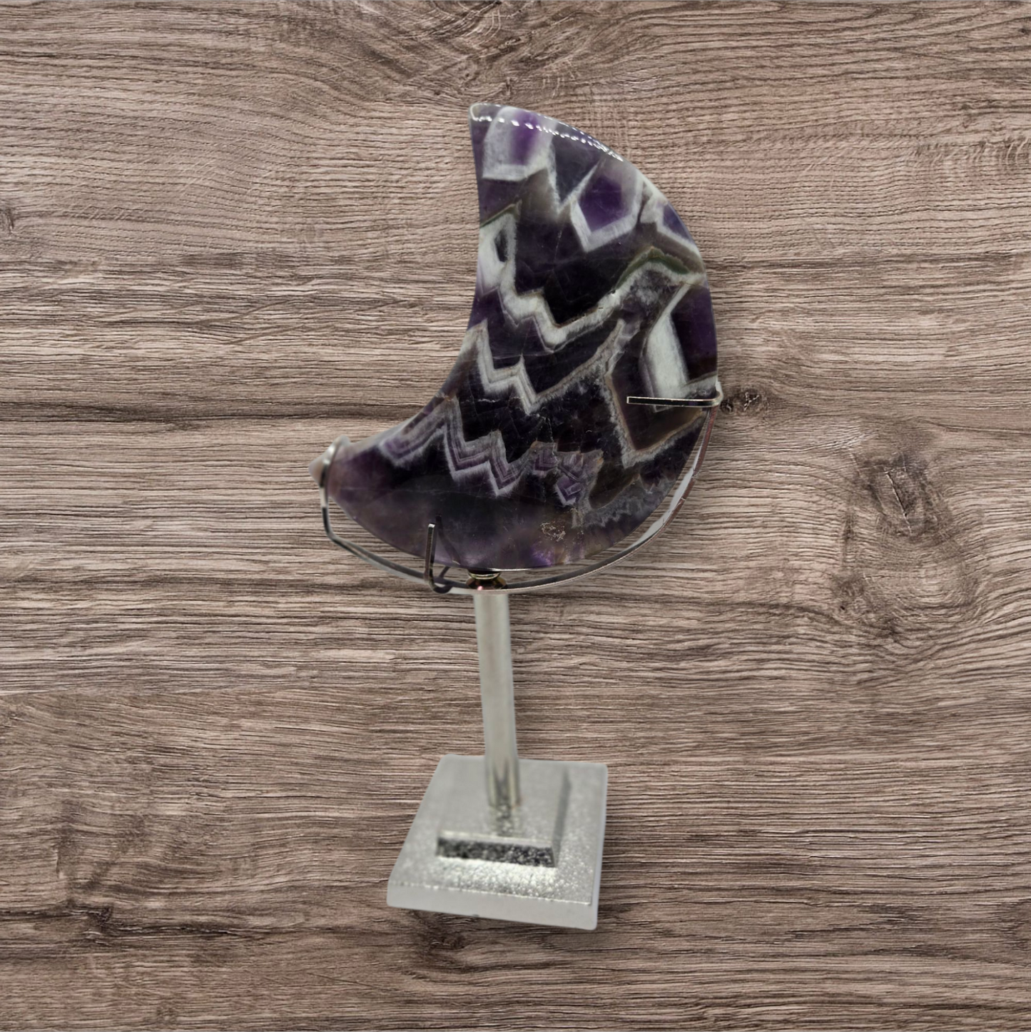 Chevron Amethyst moon with stand
