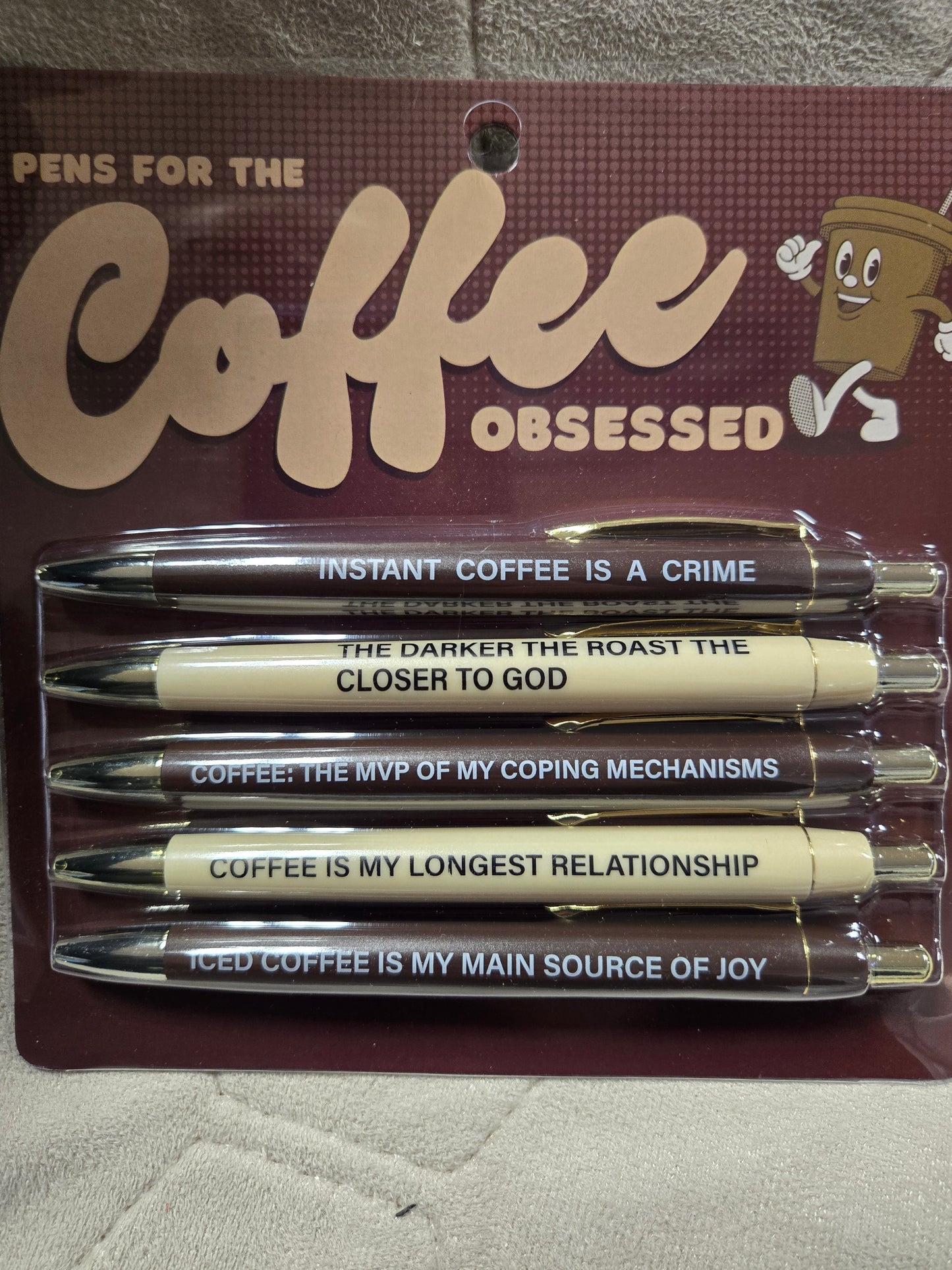 Coffee obsessed pen set