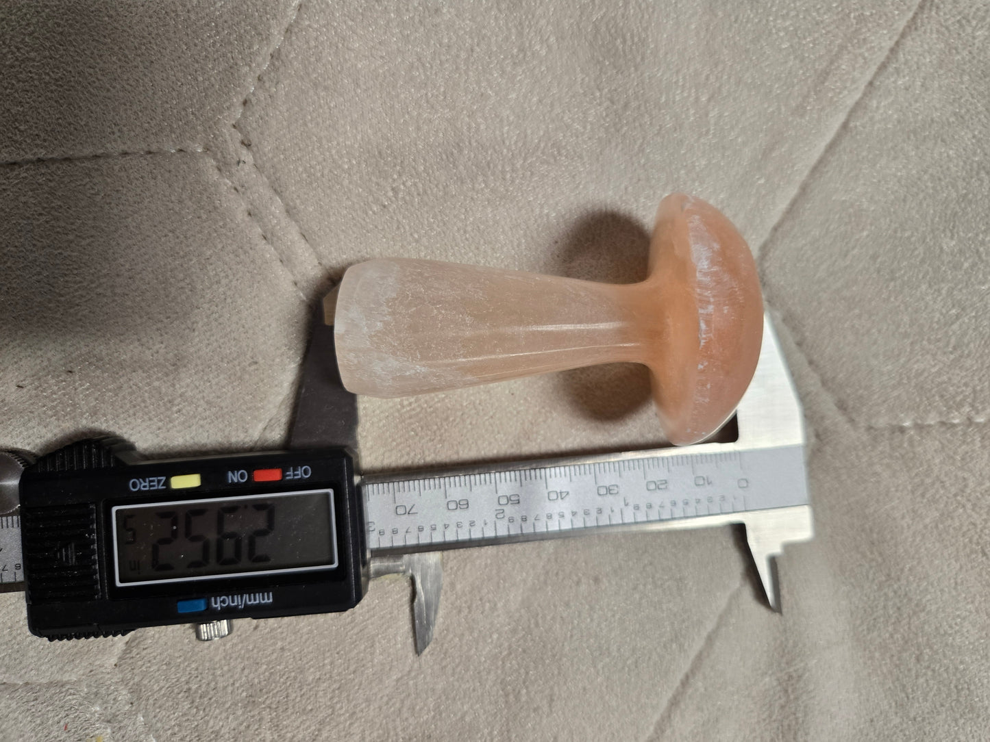 Peach selenite mushroom