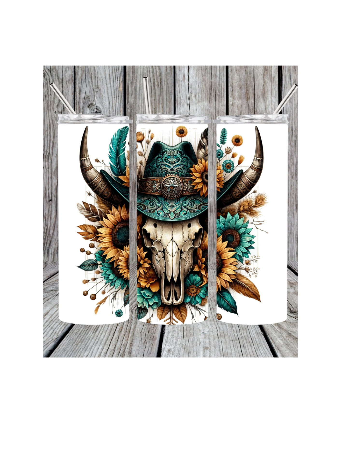Western skull tumbler