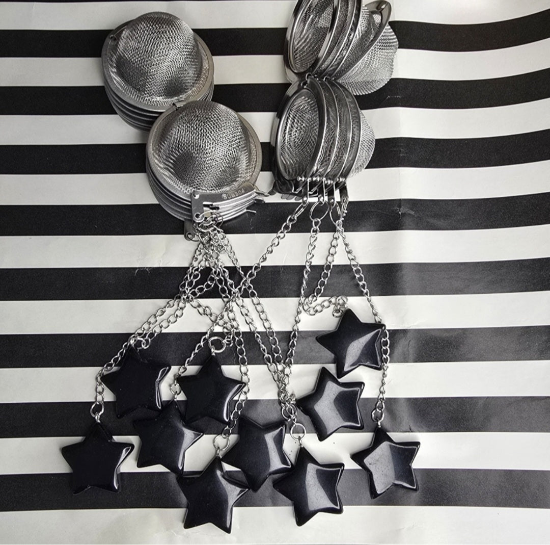Black obsidian star tea infuser