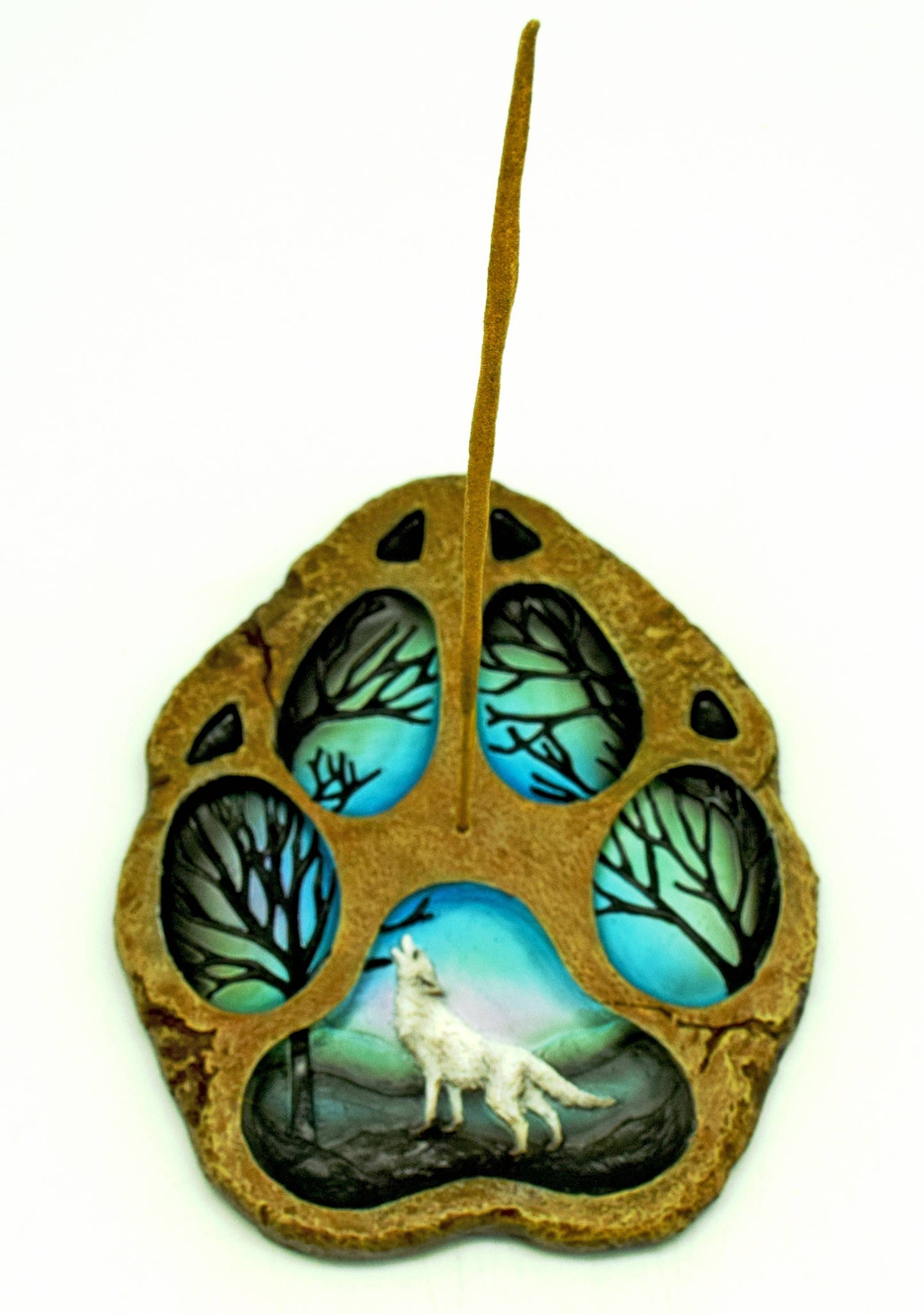 Wolf paw incense burner