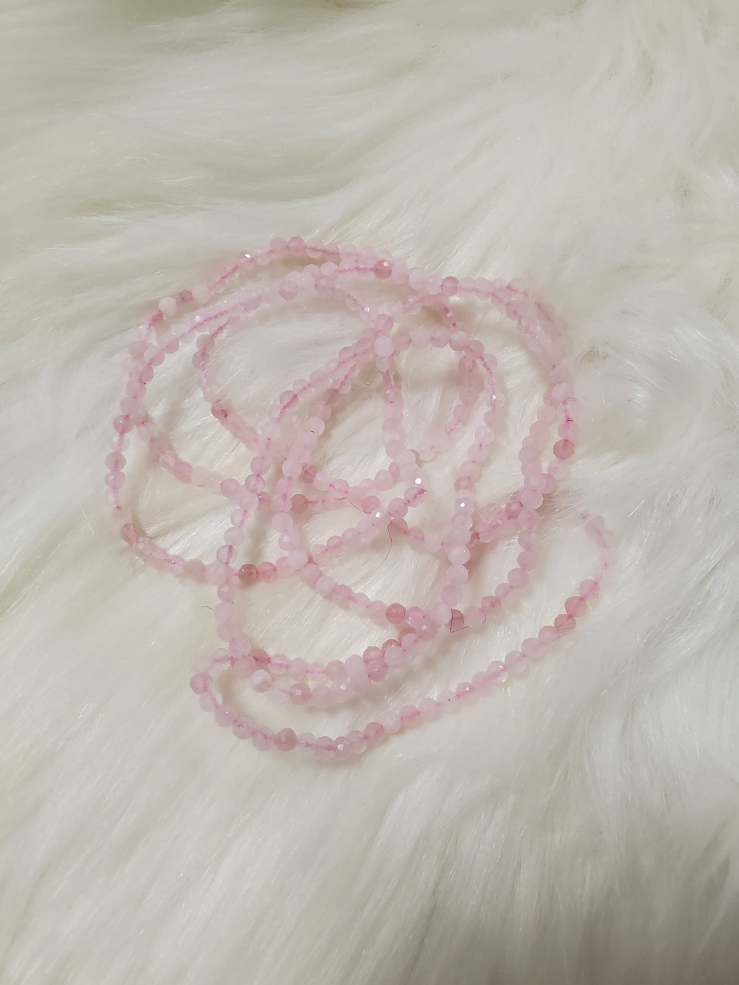 Faceted rose quartz bracelet