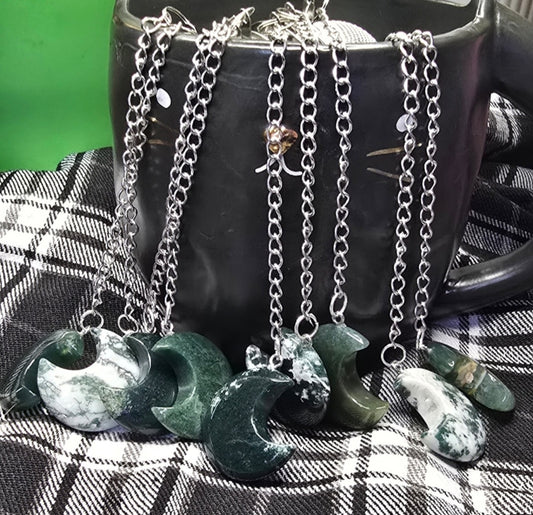 Moss agate moon tea diffuser