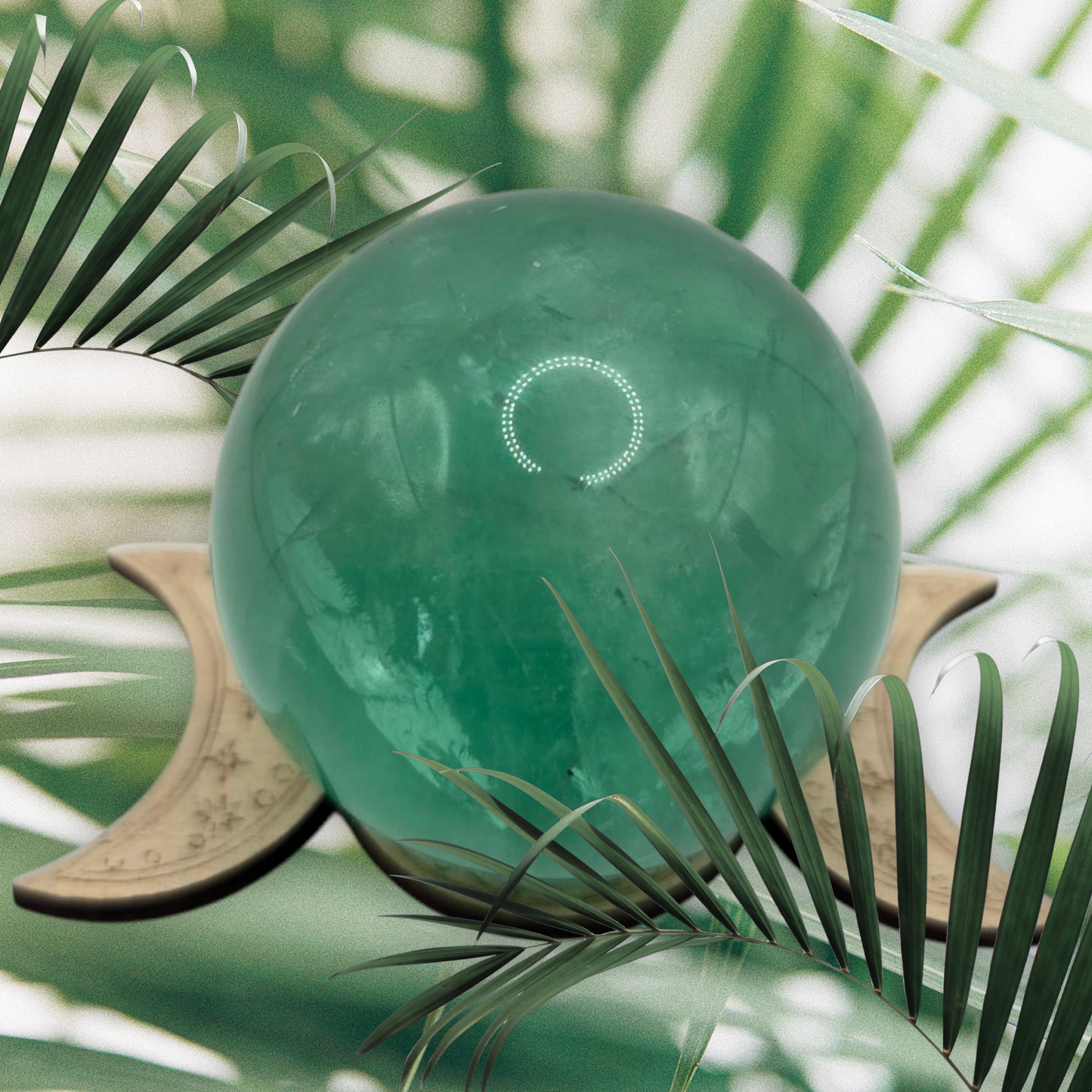 Green flourite sphere