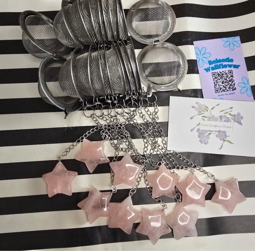Rose quartz star tea infuser
