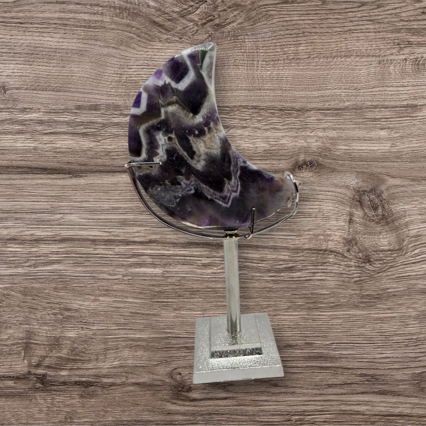 Chevron Amethyst moon with stand