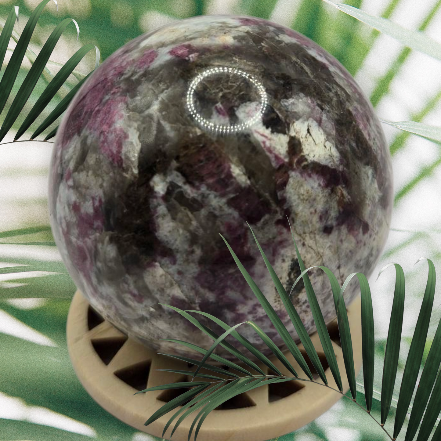 Plum tourmaline sphere