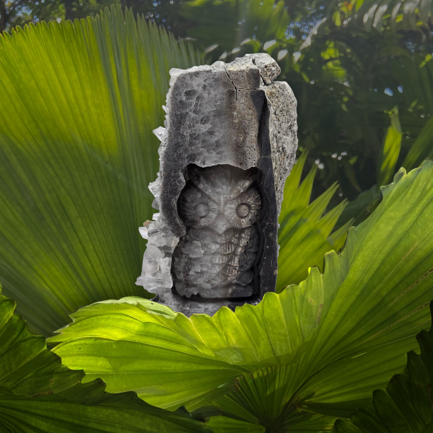 Quartz owl in matrix