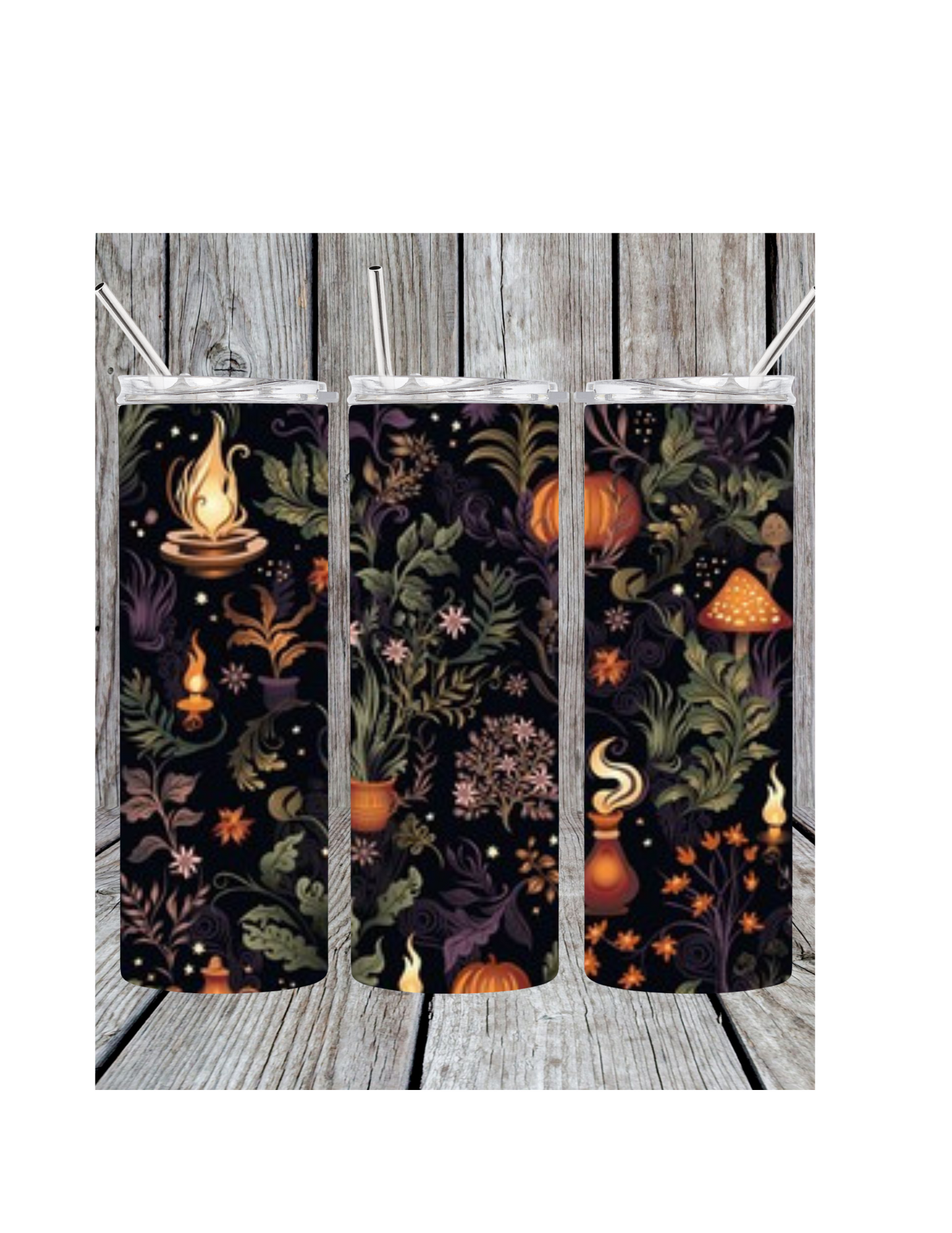 Floral mushroom tumbler