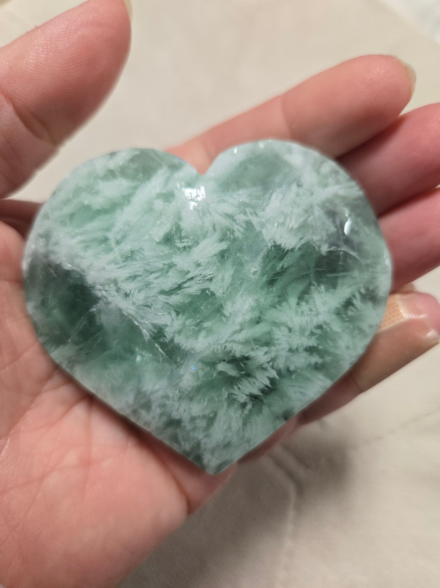 Feather flourite heart