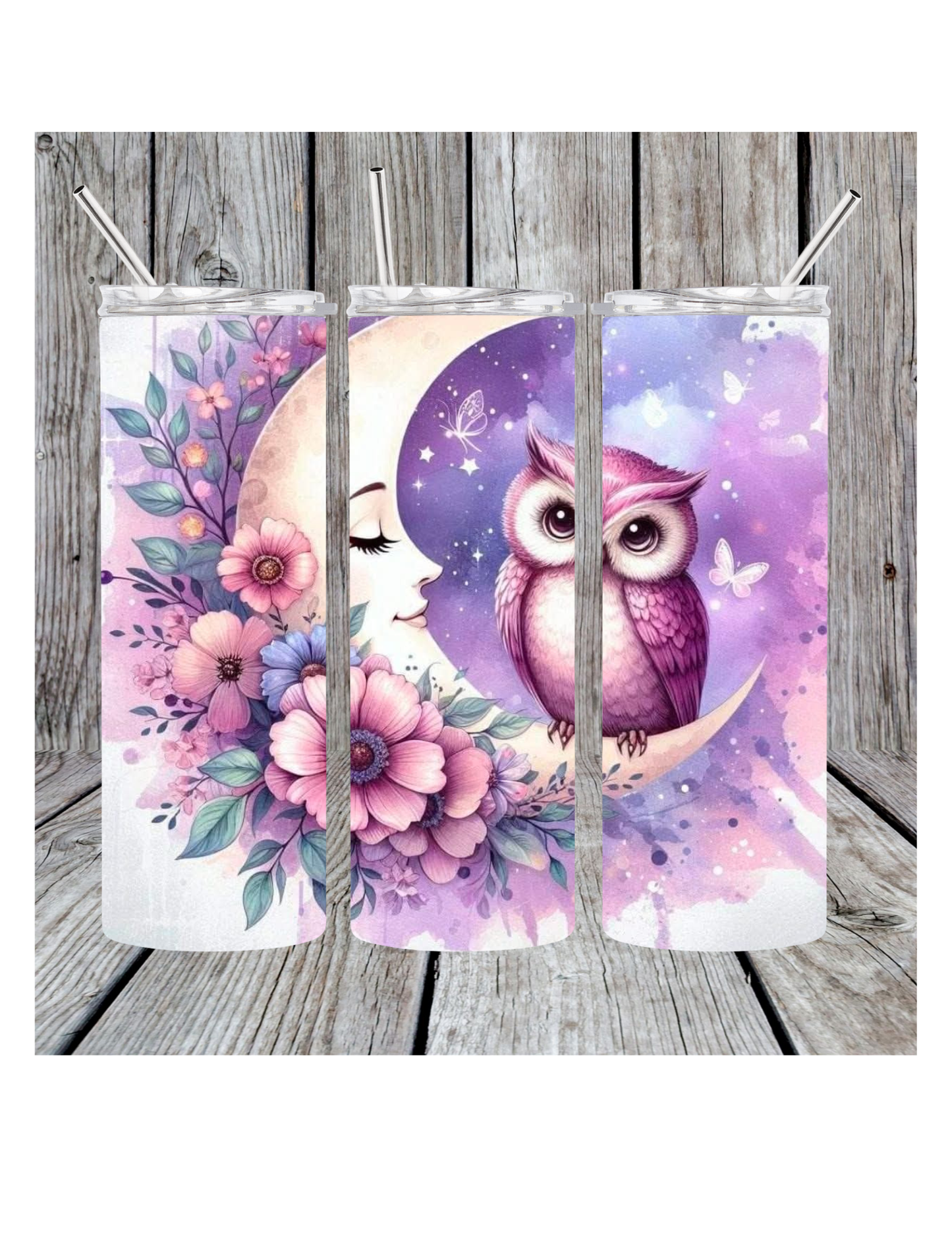 Moon and owl tumbler