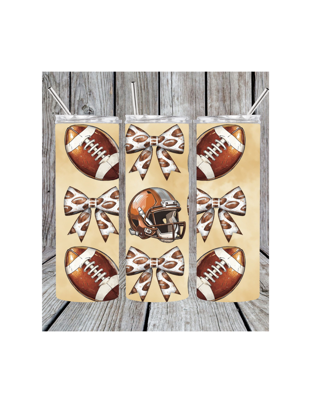Football and ribbons tumbler