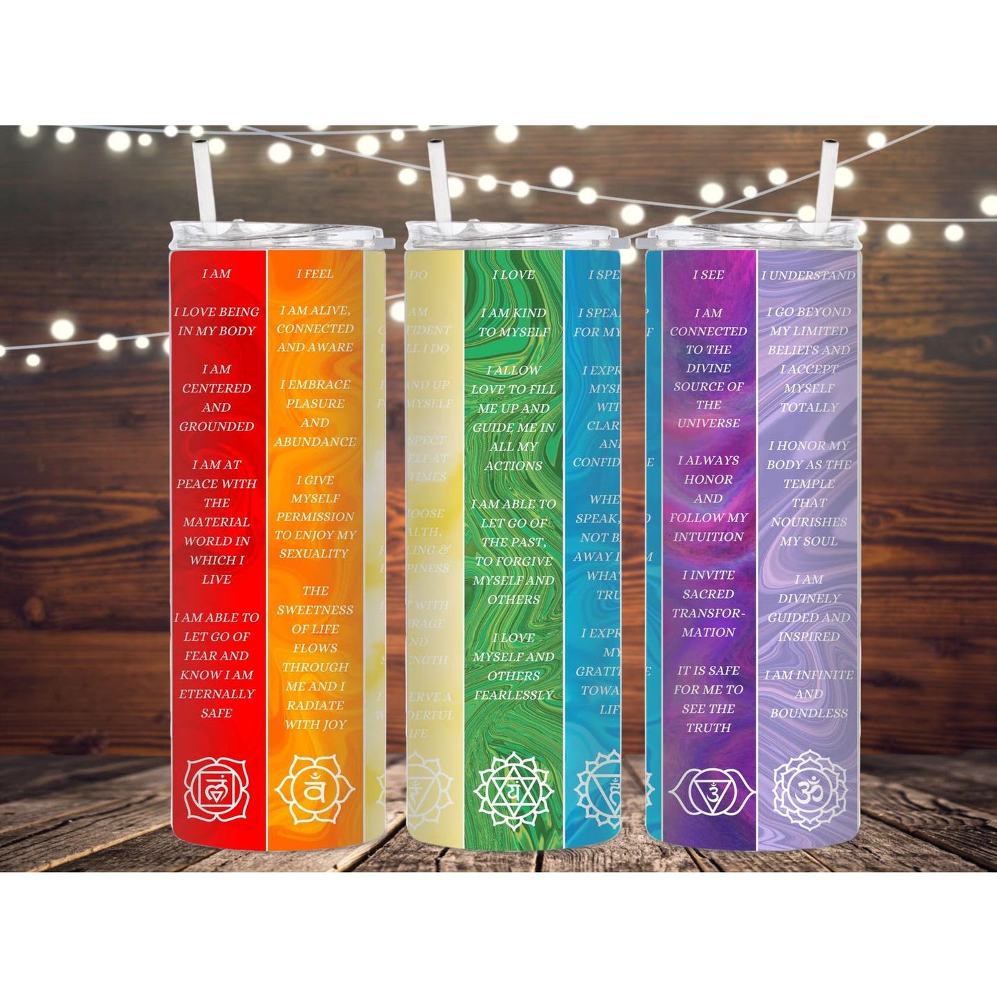 Chakra Metal Insulated Stainless Steel Tumbler, Water Bottle, Affirmations, cup
