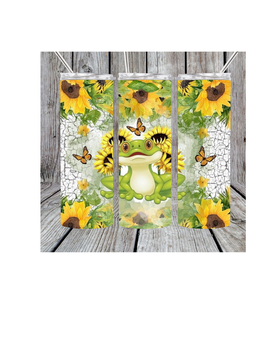 Sunflower frog tumbler