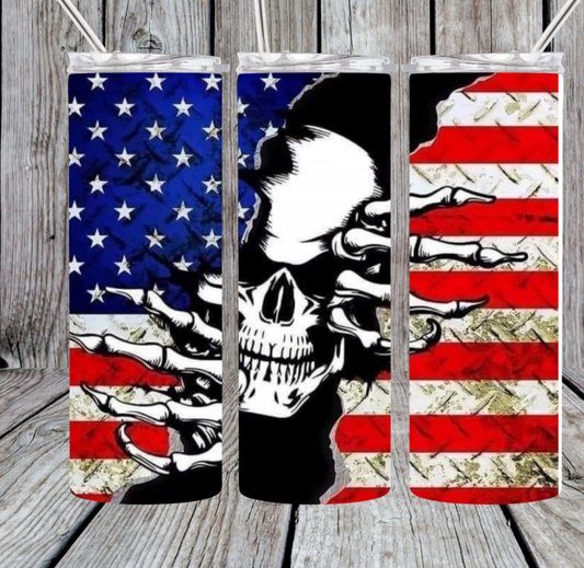Skull and flag tumbler