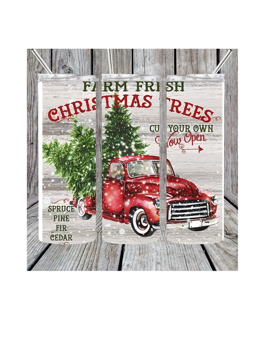 Christmas truck tumbler