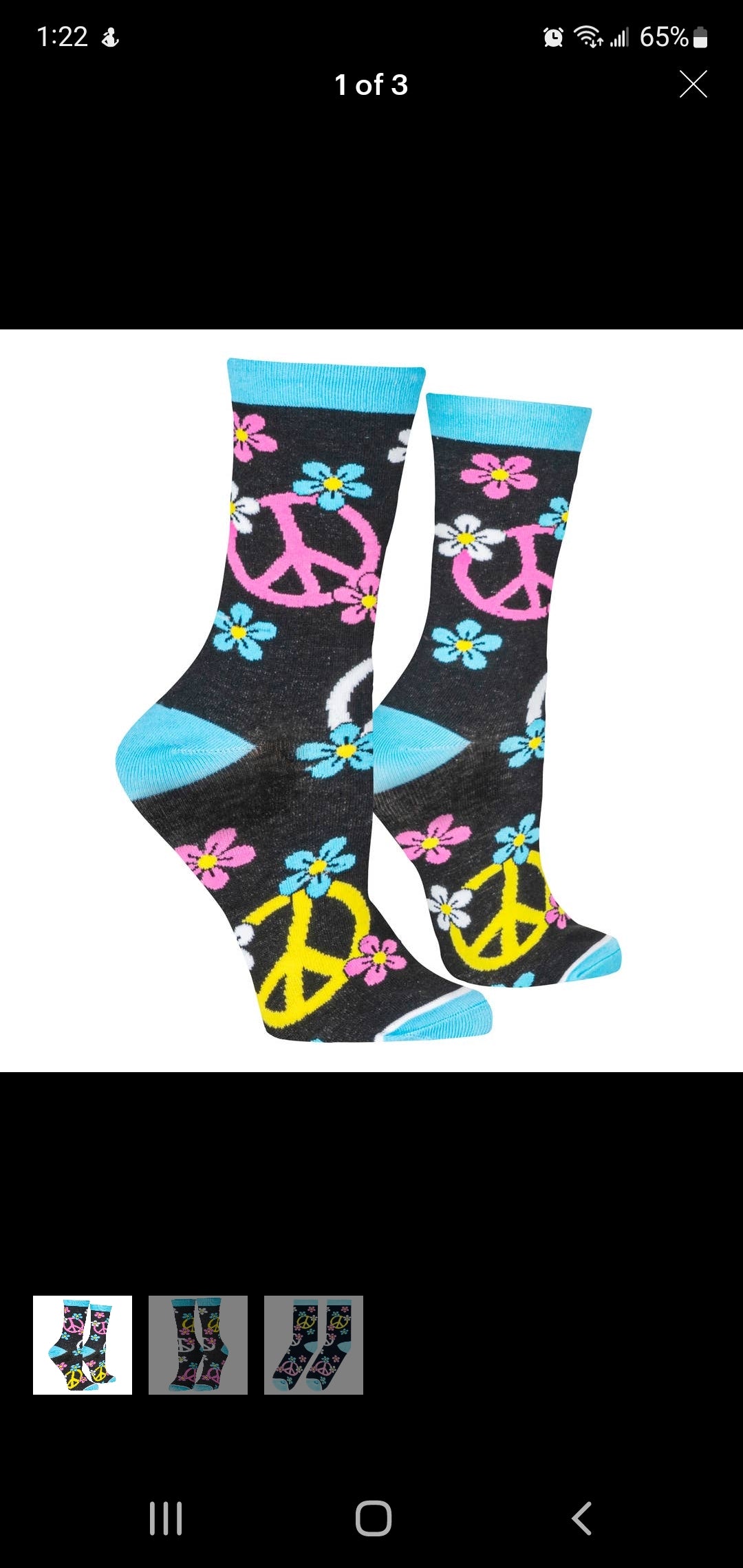 Peace sign socks