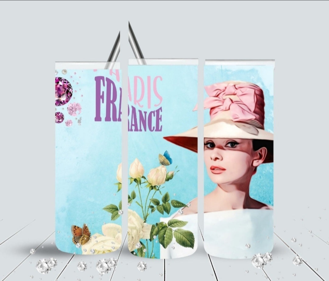 Audrey Hepbern Paris tumbler