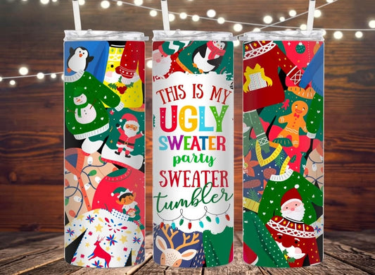 Ugly Christmas sweater tumbler