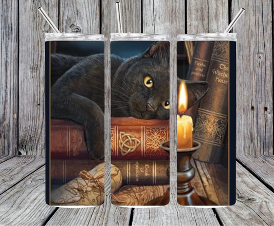 Black cat tumbler