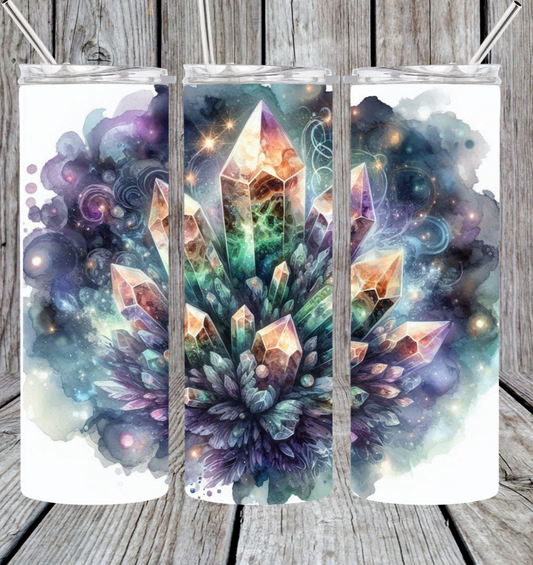 Crystal cluster tumbler