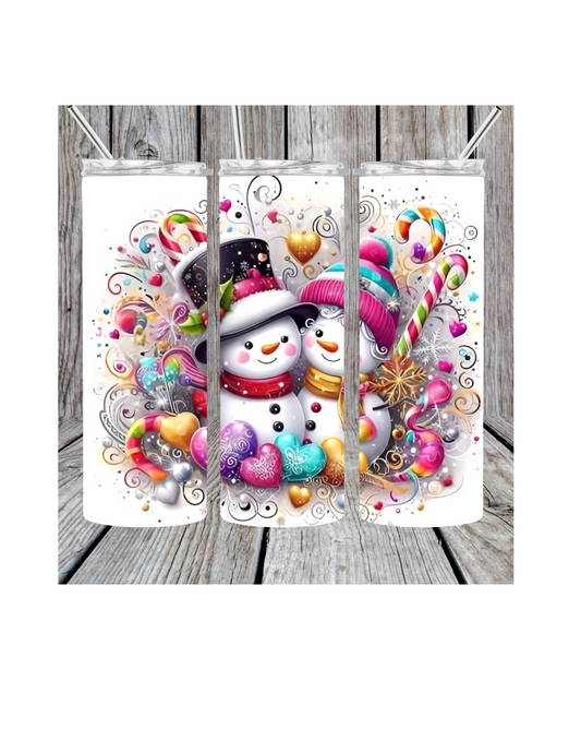 Snowman candy tumbler