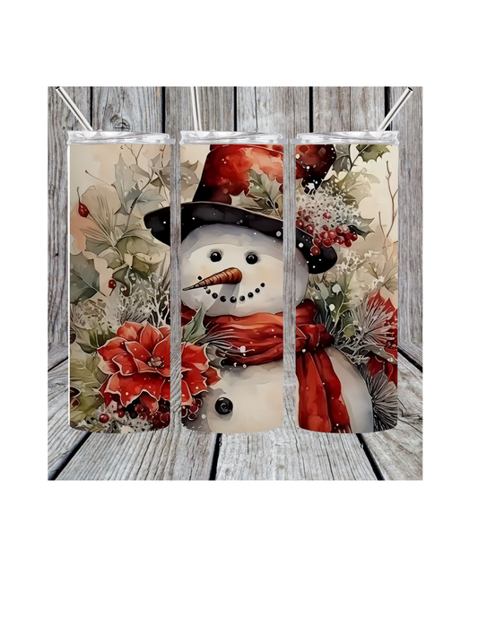 Red snowman tumbler
