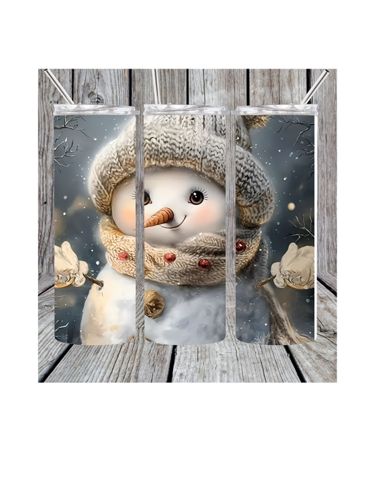 Vintage snowman tumbler