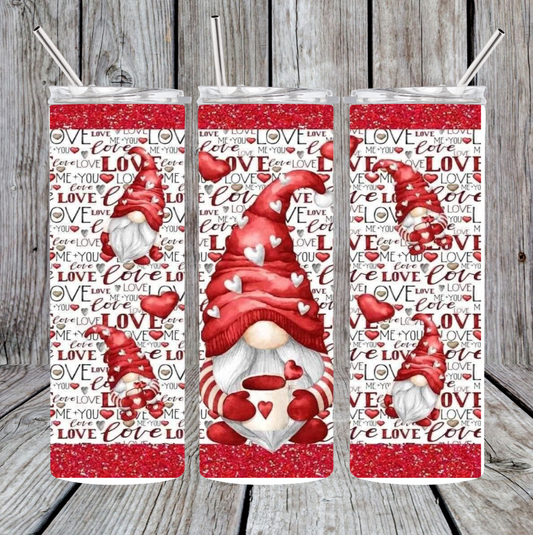 Valentine gnome tumbler