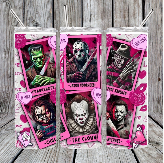 Valentine horror tumbler