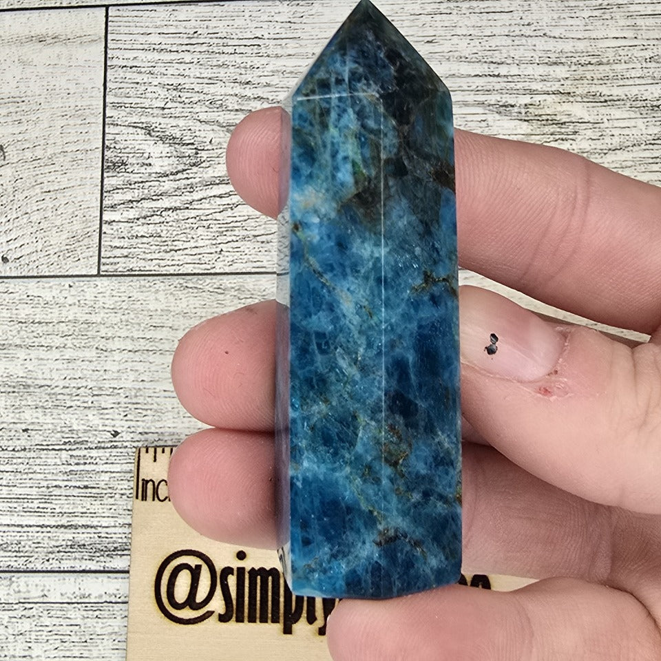 Blue Apatite Crystal tower point