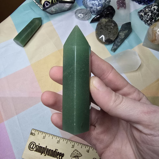 Green Aventurine Tower 3.25” Healing Crystal Point – Luck Abundance – New