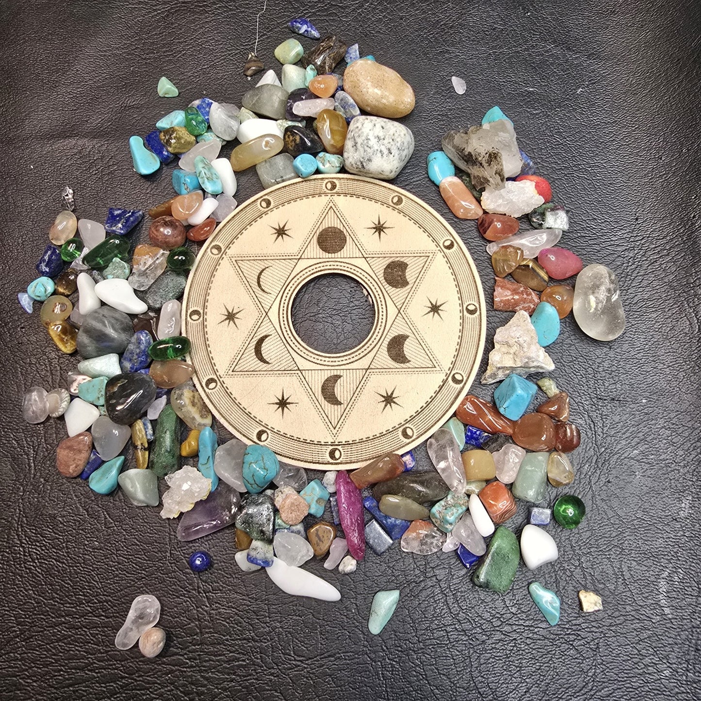 Moon Phases Crystal Sphere Stand