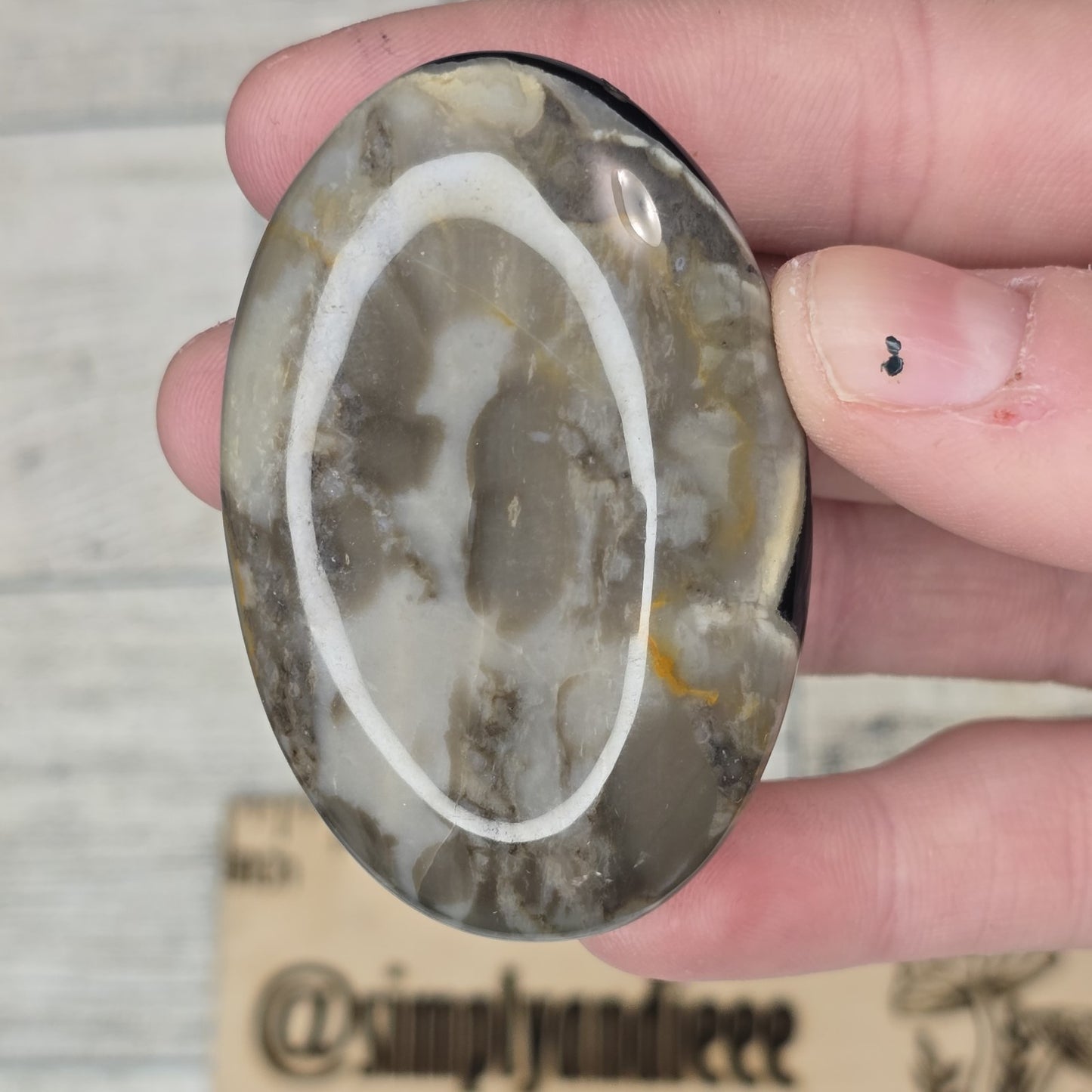 Volcanic Agate Crystal Palm Stone A