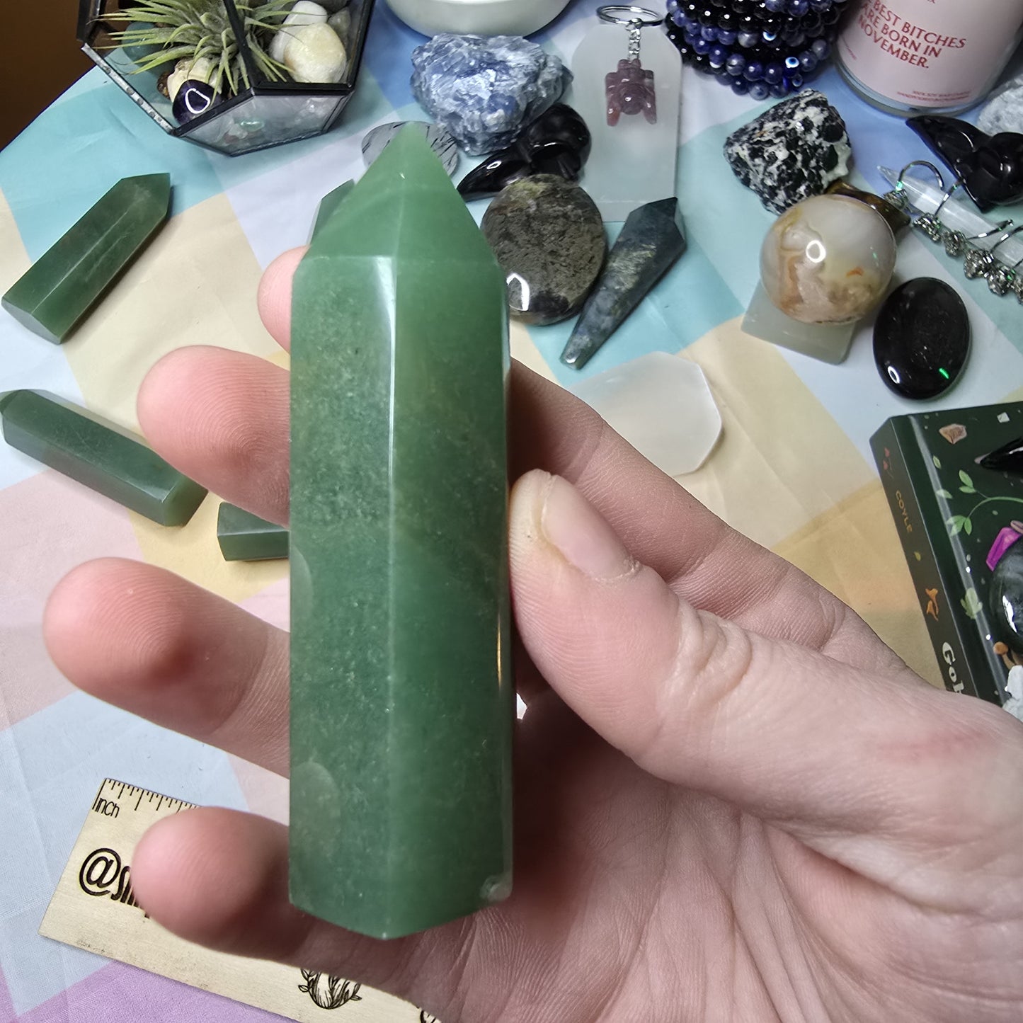 Green Aventurine Tower 3.25” Healing Crystal Point – Luck Abundance – New