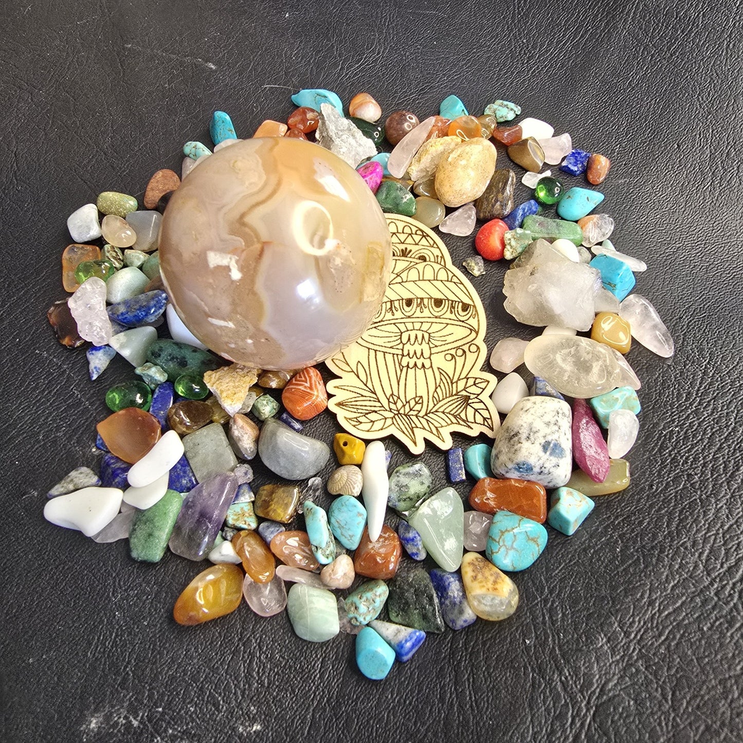 Mushroom Crystal Sphere Stand Holder